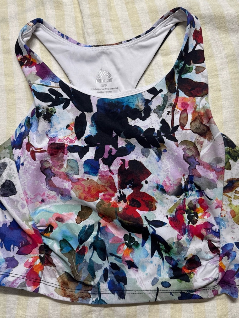 RBX Women's Multi-Color Floral Sports Bra Tank Top